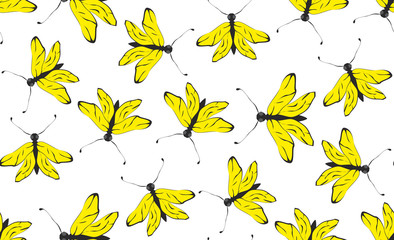 Vector seamless pattern of butterflies