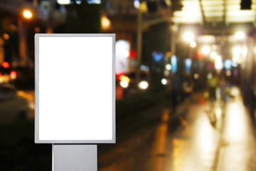 Blank advertising billboard in the city