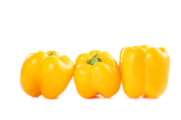 Yellow peppers isolated on a white