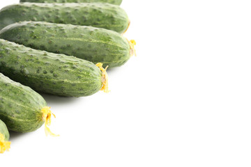 Fresh cucumbers isolated on a white background