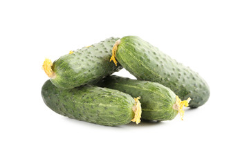Fresh cucumbers isolated on a white background