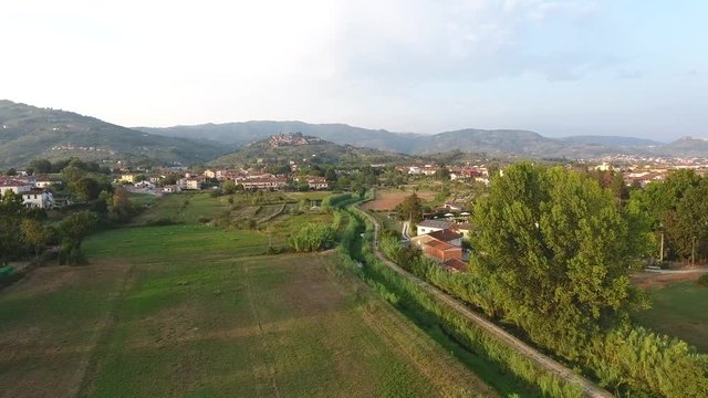 tuscany landscape flyover, filmed with the drone
