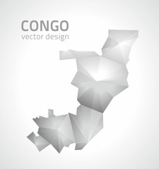 Congo mosaic vector grey perspective triangle map