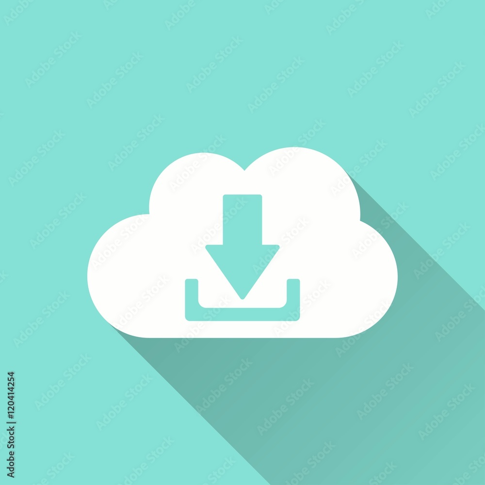 Wall mural Cloud download - vector icon.