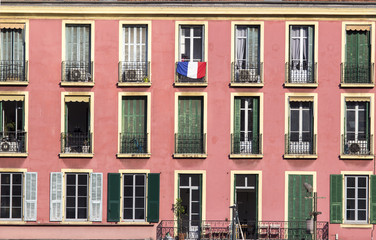 Obraz premium Pink House texture in Nice, France