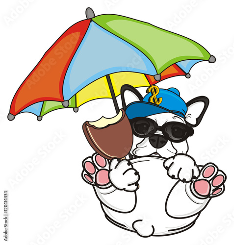 "umbrella, summer, dog, puppy, isolated, cartoon, pet ...