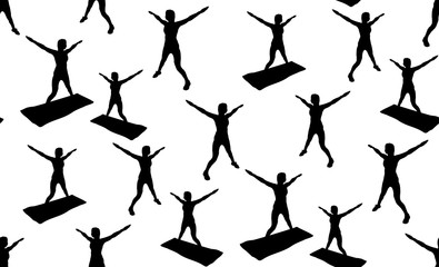 Vector seamless background of fitness