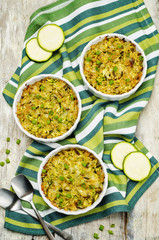 Brown and wild rice zucchini casserole