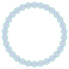 Round vector frame with empty space for text or picture. Blue round frame suitable for different greeting cards, invitations, backgrounds, prints, winter decorations.