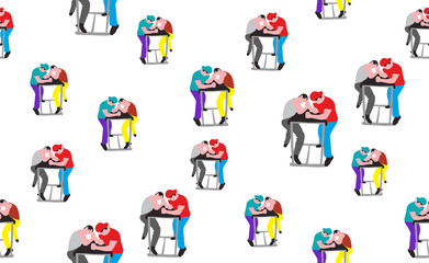 Vector seamless pattern of arm wrestling