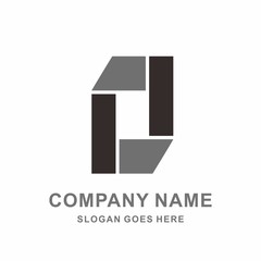 Monogram Letter D Origami Geometric Square Vector Logo Design Template