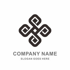 Geometric Circular Square Shape Morocco Ornament Decoration Vector Logo Design Template