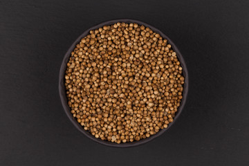 Coriander seeds in  small bowl