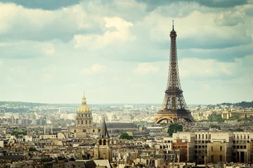 Deurstickers Parijs Uitzicht op de Eiffeltoren, Parijs, Frankrijk