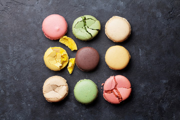 Colorful macaroons. Sweet macarons