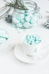 Obraz na płótnie Canvas Christmas. Winter. Hot chocolate with marshmallow