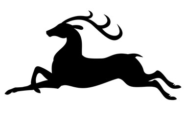 Silhouette jumping fly deer