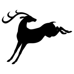 Silhouette jumping kicks deer