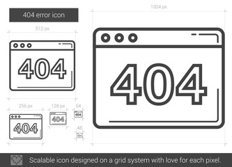 Web error line icon.