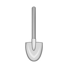 Shovel icon in black monochrome style isolated on white background. Equipment symbol vector illustration