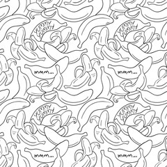 Graphic Funny Banana Fruit Seamless Pattern.