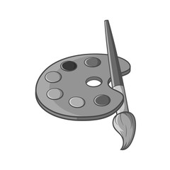 Watercolor and brush icon in black monochrome style isolated on white background. Paint symbol vector illustration