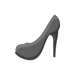Women shoes icon in black monochrome style isolated on white background. Footwear symbol vector illustration