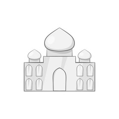 Taj Mahal icon in black monochrome style isolated on white background. Landmark symbol vector illustration