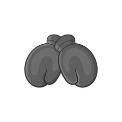 Boxing gloves icon in black monochrome style isolated on white background. Sport symbol vector illustration