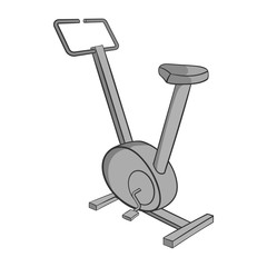 Exercise bike icon in black monochrome style isolated on white background. Training and fitness symbol vector illustration