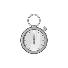 Stopwatch icon in black monochrome style isolated on white background. Training and time symbol vector illustration