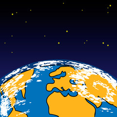 Naklejka premium Earth in space with stars. Vector illustranion