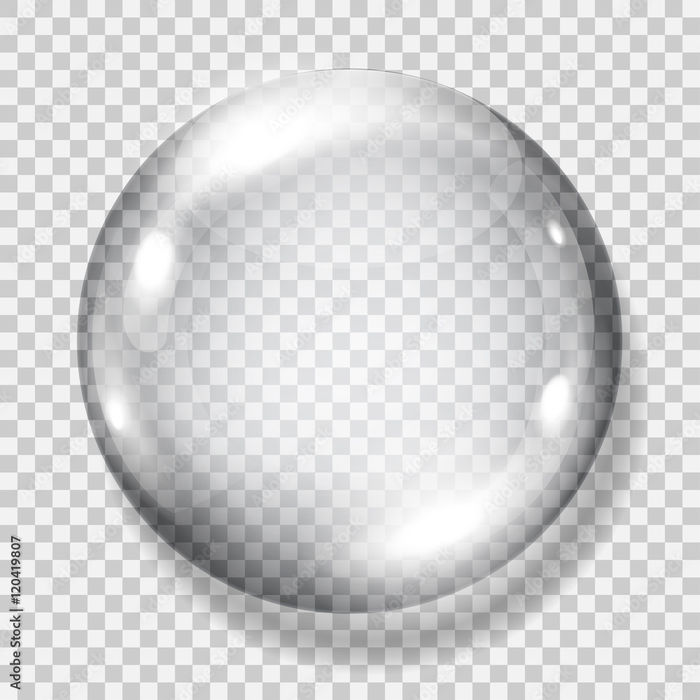 Wall mural transparent gray sphere. transparency only in vector file