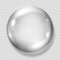 Transparent gray sphere. Transparency only in vector file