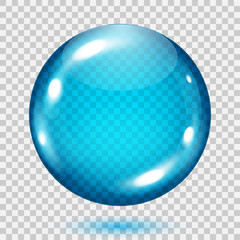 Fototapeta na wymiar Transparent light blue sphere. Transparency only in vector file