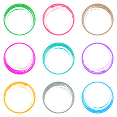 Colorful brush strokes circle buttons