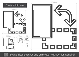 Object rotate line icon.