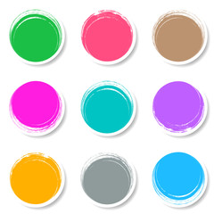Colorful brush strokes circle buttons