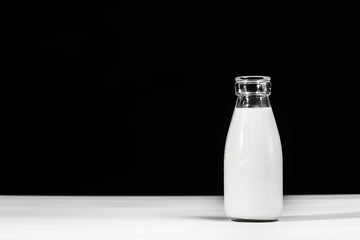 Vintage style glass milk bottle