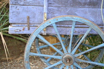 Old Abandoned Horse Cart On Grassy Field