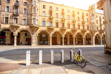 Foto op Canvas Central street with beautiful buildings in Turin city in Piedmont region in Italy © rh2010