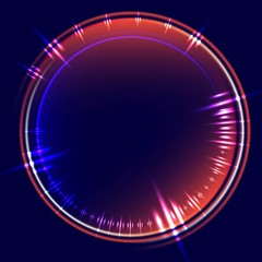 Abstract background with glowing circle frame.