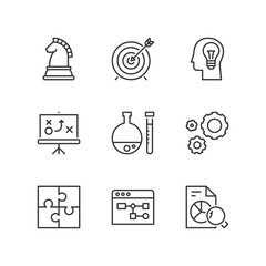 Line icons. Business. Strategy and management. Flat symbols