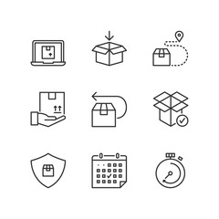 Line icons. Shipping. Flat symbols