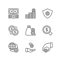 Line icons. Money. Flat symbols