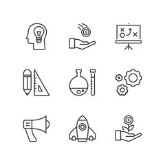 Line icons. Business process. Flat symbols