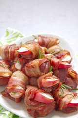 Bacon wrapped turkey and apple
