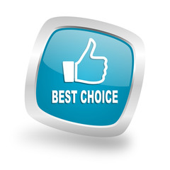 best choice square blue glossy chrome silver metallic web icon