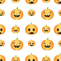 Seamless Halloween pattern with pumpkins