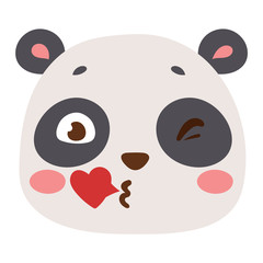 Animal emotion avatar vector icon